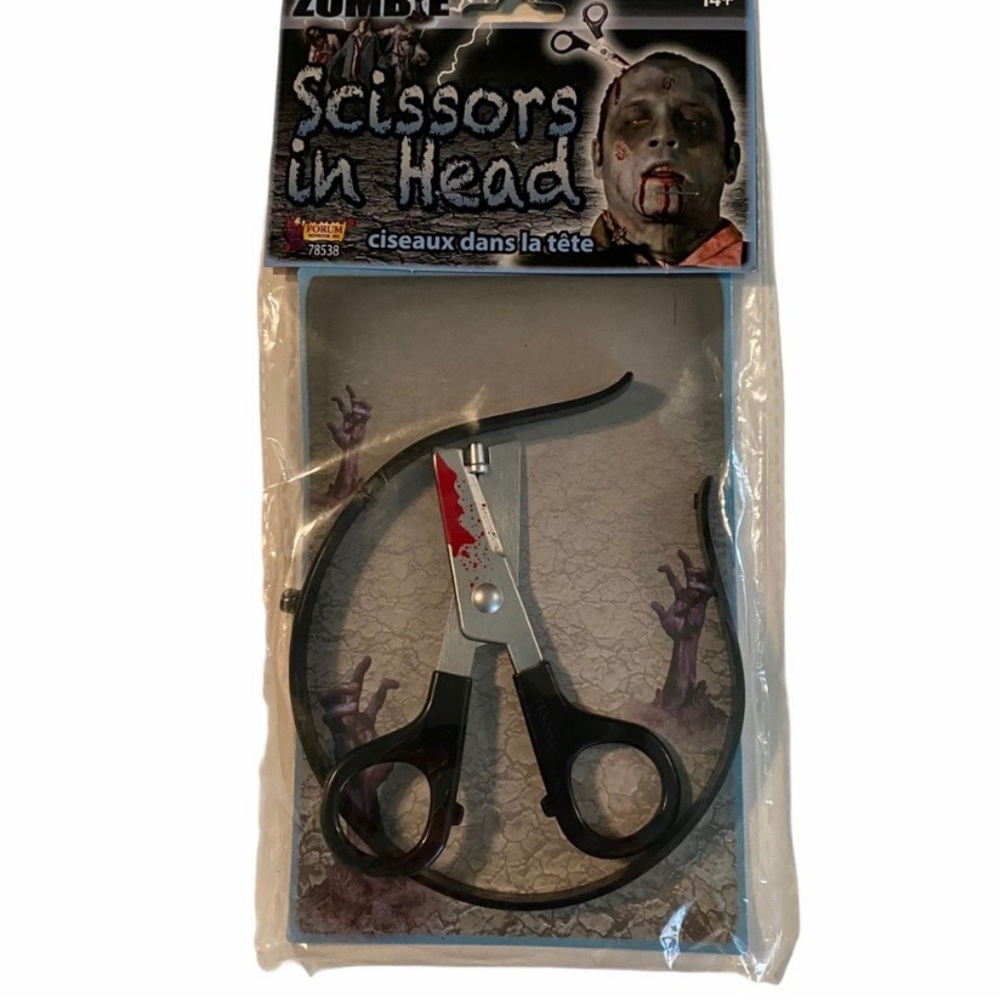 Zombie Scissors In Head Halloween Headband NEW